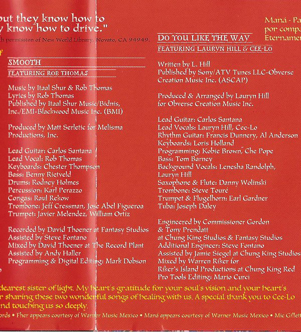 Santana  Supernatural 1999 : Booklet 3